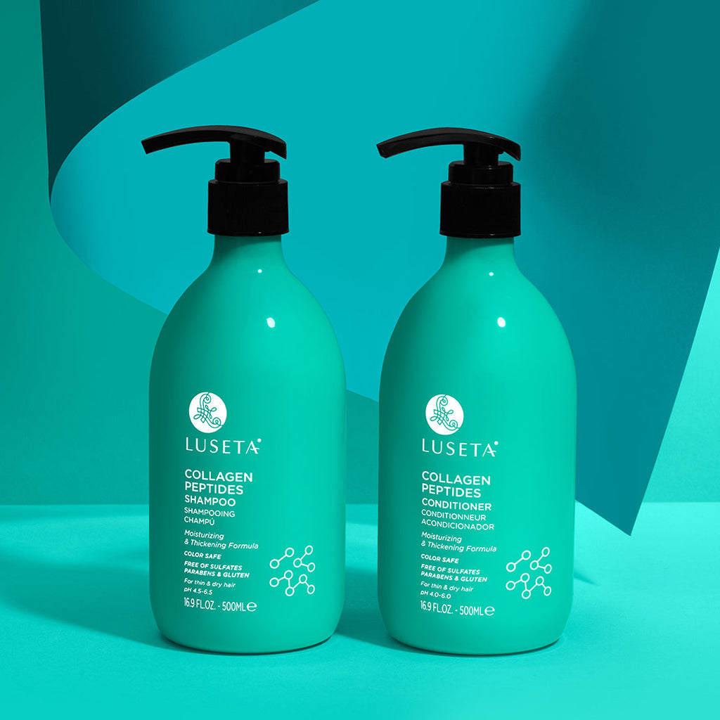 Collagen Peptides Bundle Shampoo & Conditioner Set Luseta Beauty 