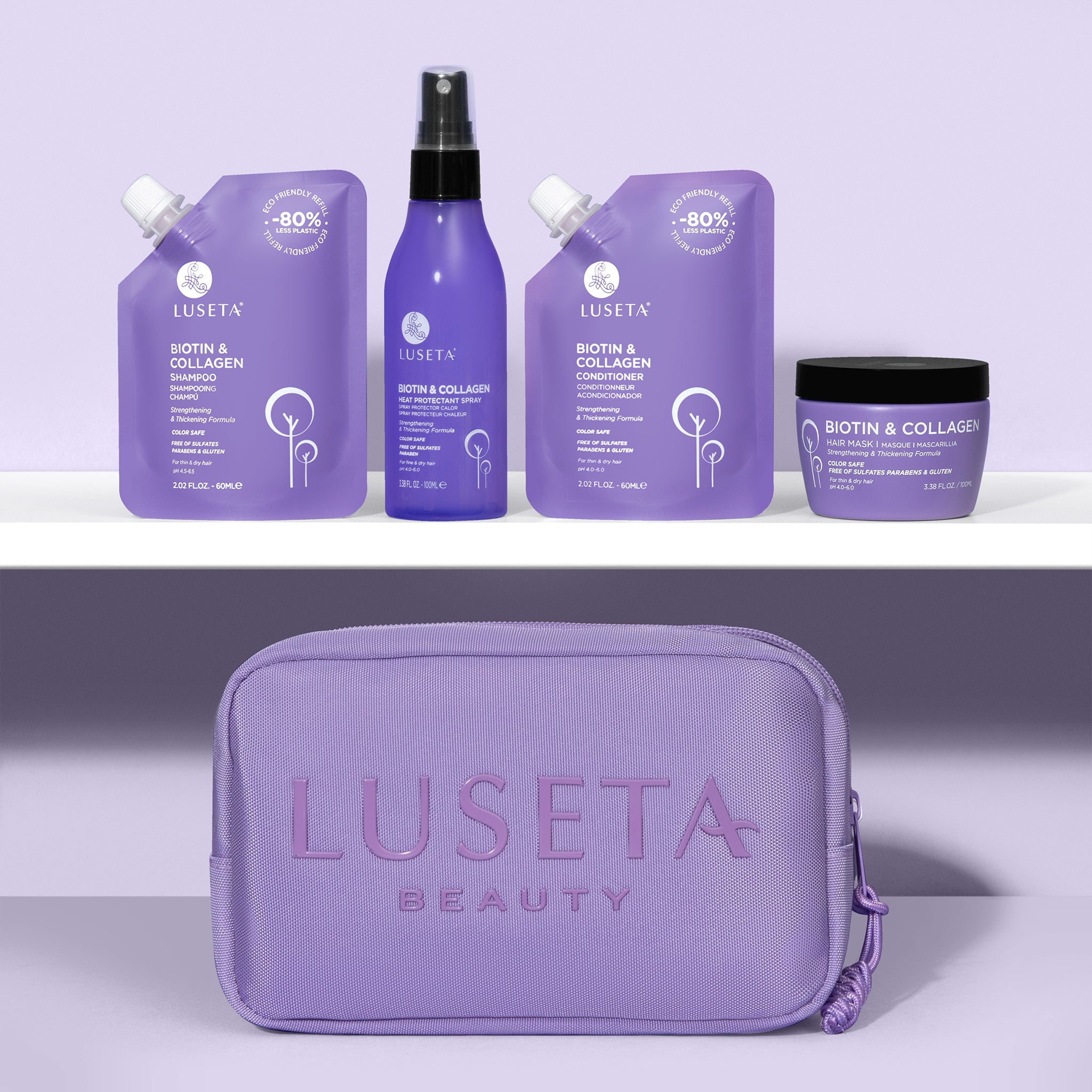Biotin & Collagen Jet-Set Hair Strengthen Kit | Luseta Beauty