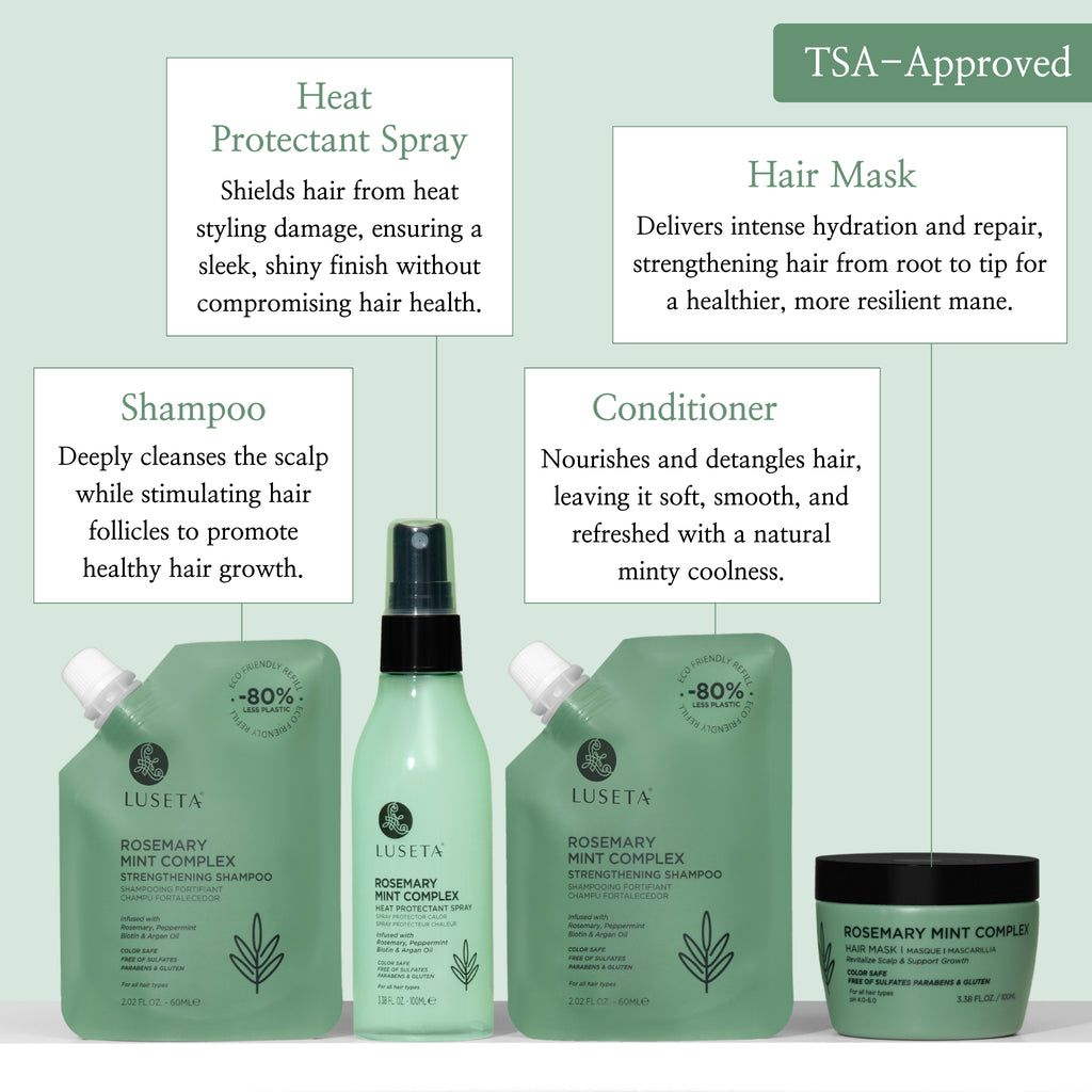 Rosemary Mint Jet-Set Hair Refresh Kit - Luseta Beauty