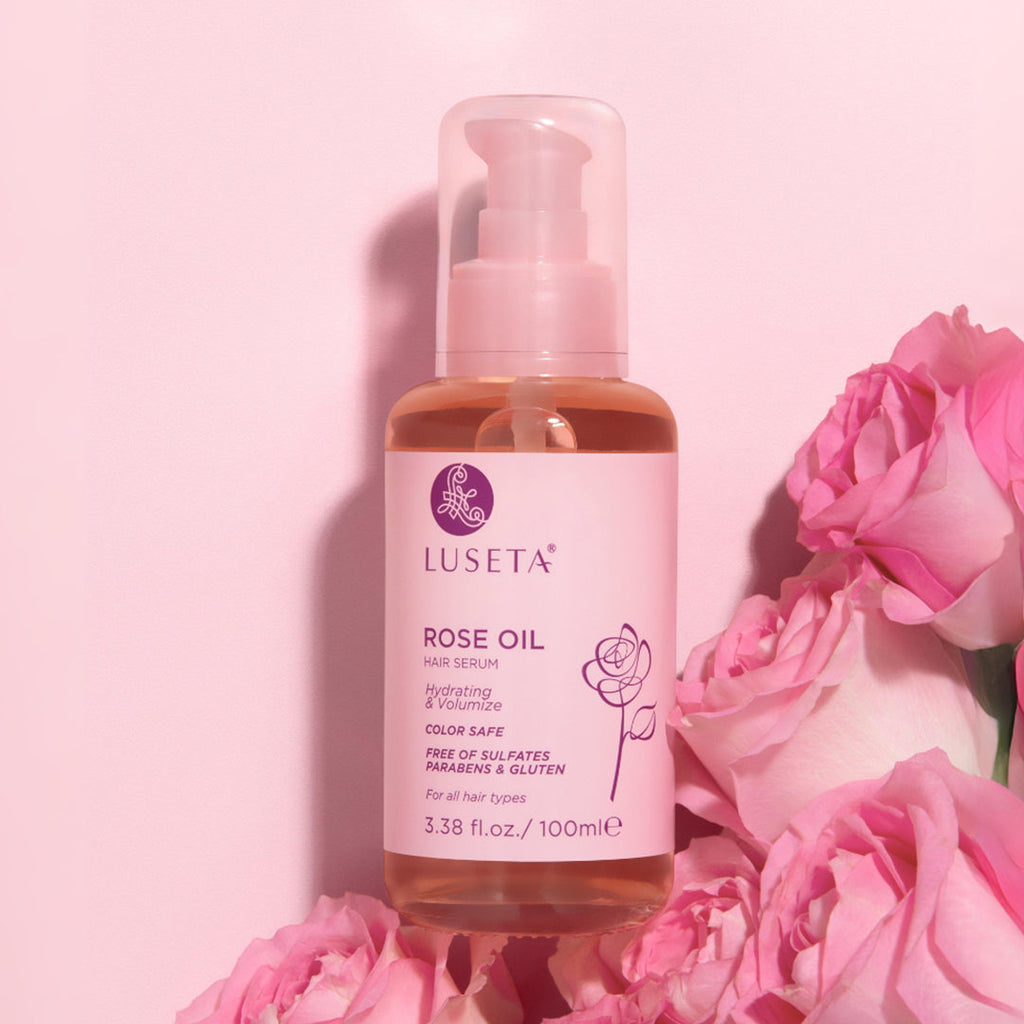Rose Oil Hair Serum Hair Treatment Luseta Beauty 3.38oz 