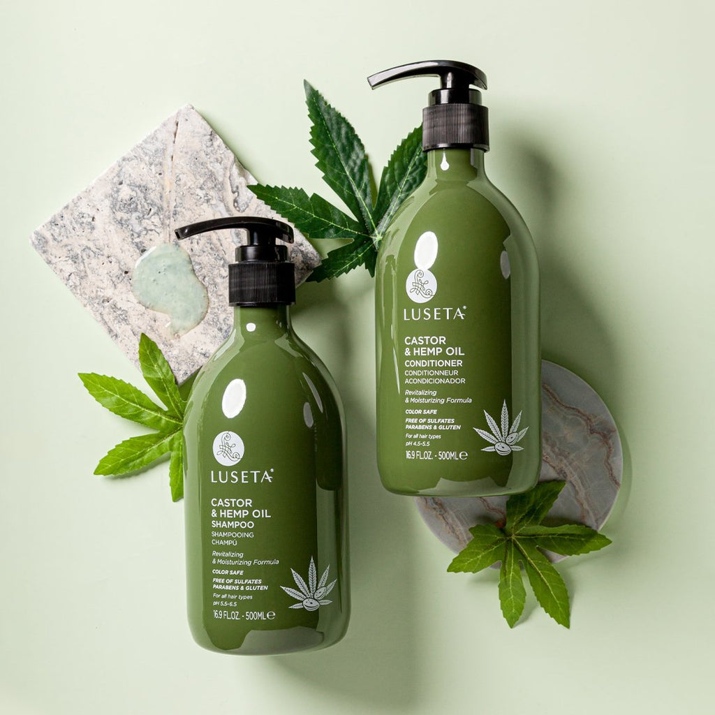 Castor & Hemp Oil Bundle Bundle Luseta Beauty 1 x 16.9oz Shampoo & Conditioner Set 