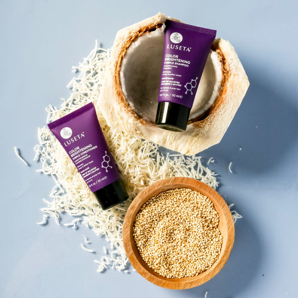 Travel Size Set Minis Luseta Beauty Color Brightening Purple Shampoo & Conditioner Set 2 x 1.01oz 