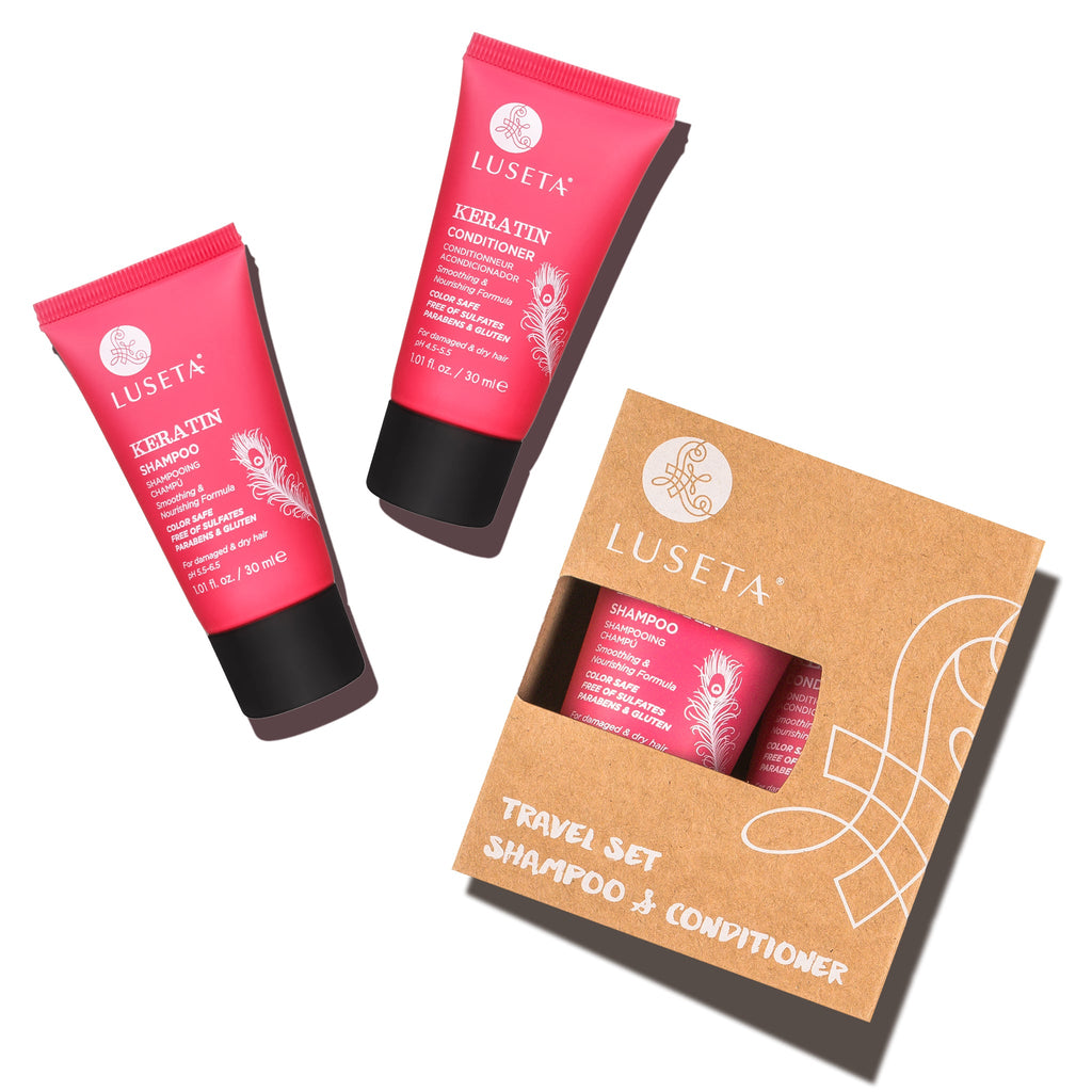 Travel Size Set Minis Luseta Beauty Keratin Shampoo & Conditioner Set 2 x 1.01oz 