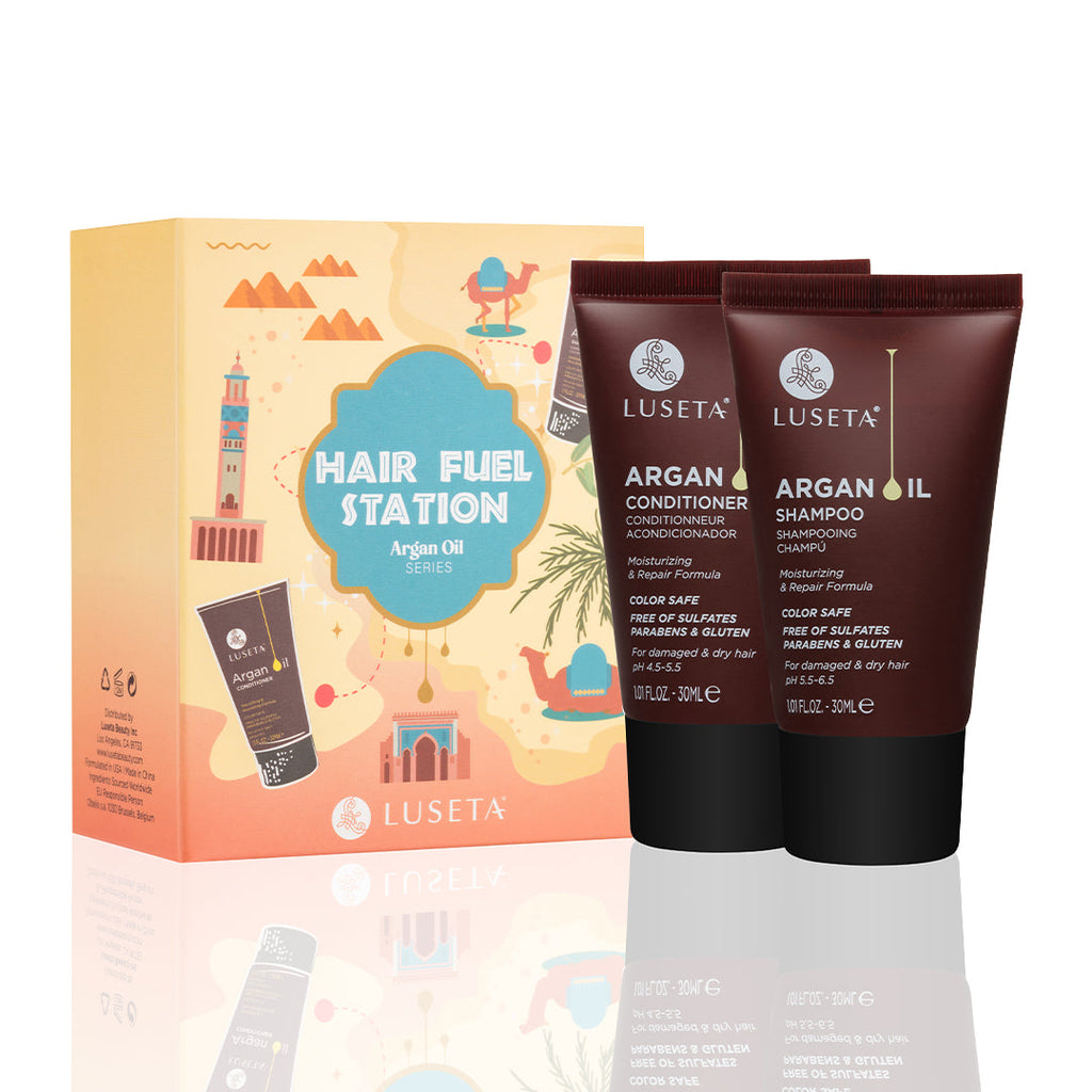 Argan Oil Travel Set Duo Shampoo & Conditioner Set Luseta Beauty 