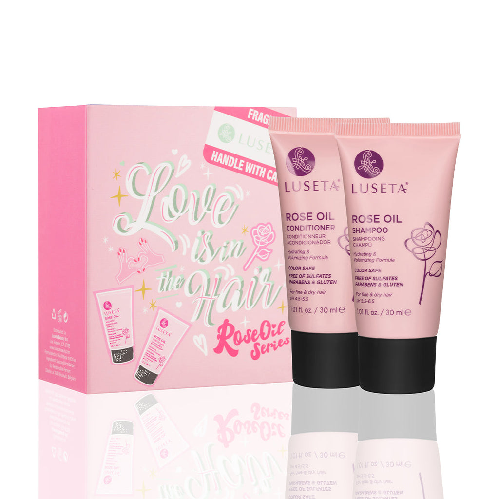 Rose Oil Travel Set Duo Shampoo & Conditioner Set Luseta Beauty 