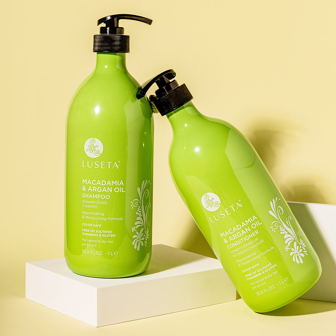 --Macadamia & Argan Oil Bundle Bundle Luseta Beauty 1 x 33.8oz Shampoo & Conditioner Set --