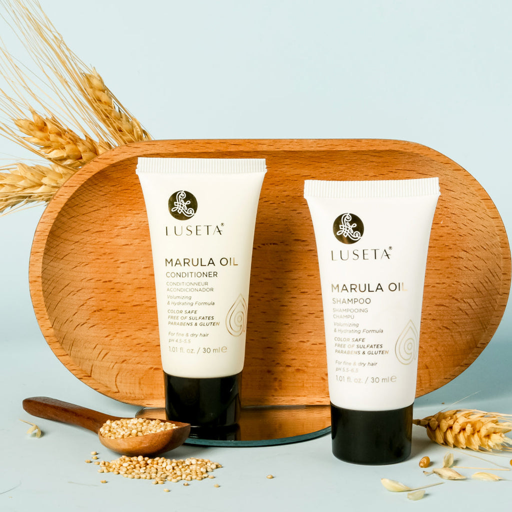 Travel Size Set Minis Luseta Beauty Marula Oil Shampoo & Conditioner Set 2 x 1.01oz 